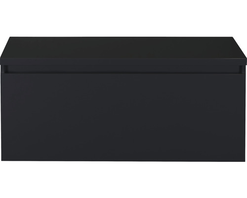 Waschbeckenunterschrank Sanox Frozen 43x100x45 cm mit Waschtischplatte schwarz matt