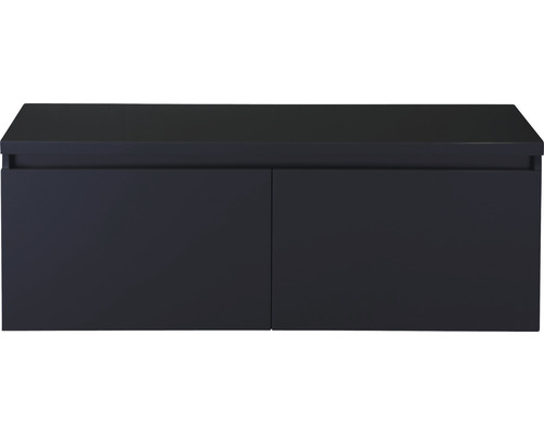 Waschbeckenunterschrank Sanox Frozen 43x120x45 cm mit Waschtischplatte 2 Schubladen schwarz matt