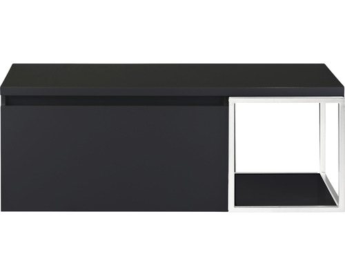 Waschbeckenunterschrank Sanox Frozen 43x120x45 cm mit Waschtischplatte und Metallgestell schwarz matt/weiß