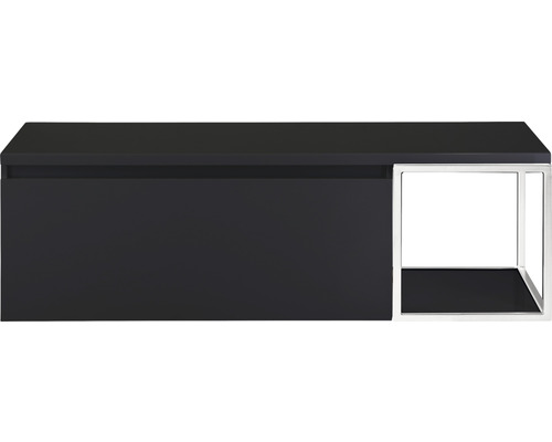 Waschbeckenunterschrank Sanox Frozen 43x140x45 cm mit Waschtischplatte und Metallgestell schwarz matt/weiß