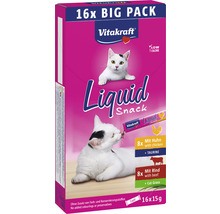 Vitakraft Liquid Snack für Katzen, Großpackung mit 16 Stück