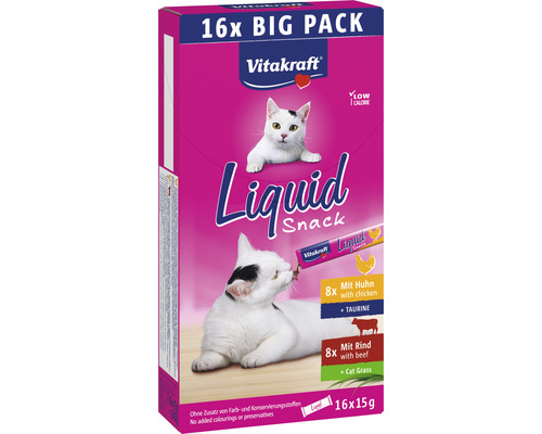 Vitakraft Liquid Snack für Katzen, Großpackung mit 16 Stück