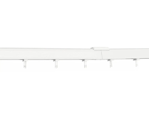 SOLUNA Schiene Zentralöffnung für Lamellenvorhänge weiss 240x4,4 cm Gardinenstange mit Gleitern