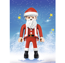 Playmobil Weihnachtsmann Figur vor winterlichem Hintergrund