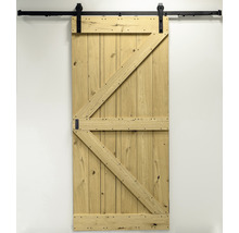 Holzschiebetür mit Beschlägen an der Wand