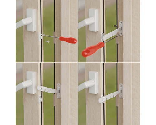 Montage einer Fenstersicherung mit Schraubendreher