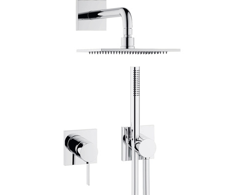 Unterputz-Duscharmatur Keuco Ixmo Set DVGW geprüft 59603010002 chrom glänzend Brausegarnitur mit Kopfbrause, Handbrause und Armaturen für die Dusche