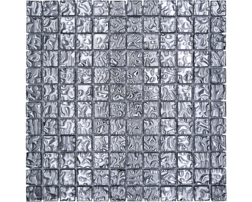 Glasmosaik Qin Shi XCM 8SB4 29,8x29,8 cm silber glänzend Quadratische Mosaikfliese mit unregelmäßiger Oberfläche