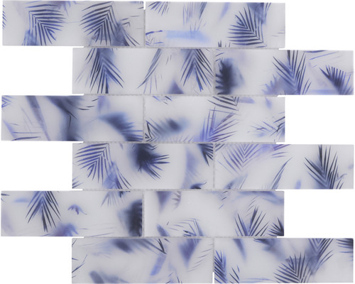 Glasmosaik Jungle XCM HL34 29,8x29,8 cm blau matt