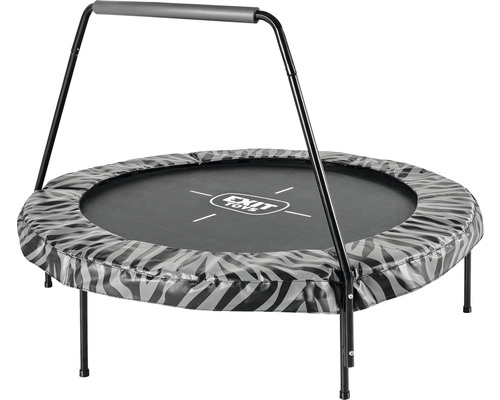 EXIT Tiggy junior Trampolin mit Bügel Ø 140 cm Grau;Schwarz Trampolin mit Haltegriff und Zebra-Muster