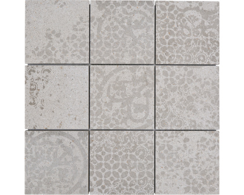 Feinsteinzeugmosaik Blox CSB 95BB5 29x29 cm beige matt Neun quadratische Fliesen mit Muster