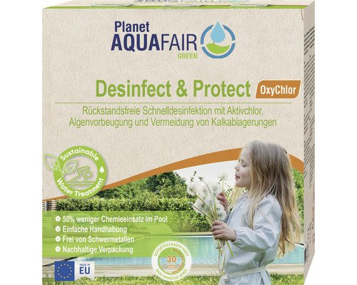 Poolchemie Aqua Fair Desinfektion für Pool 2,2 kg Planet Aquafair Green Desinfektionsmittel und Schutz für Pools