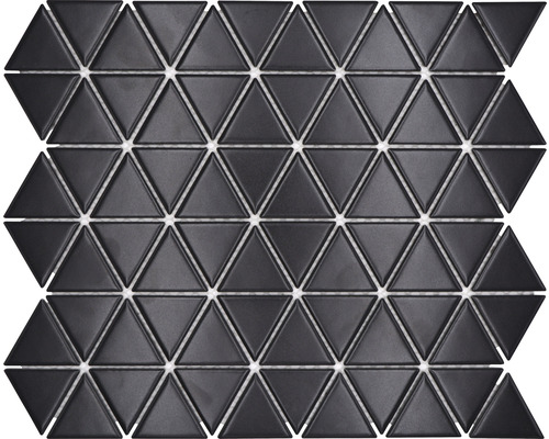 Keramikmosaik CG TR 49 Dreieck 25,2x29,1cm uni schwarz matt Mosaikfliese mit dreieckigen Elementen
