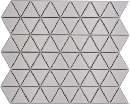 Keramikmosaik Handmade CG TR 41 25,2x25,2 cm weiß matt Dreieckige Fliesenmatte zur Wandgestaltung