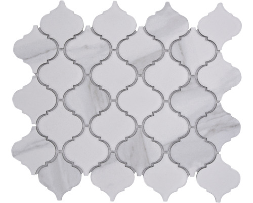 Keramikmosaik Carra CIM CLP CR 29,3x29,3 cm weiß matt Mosaikfliese im orientalischen Design für Wand und Boden