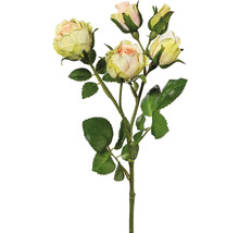 Kunstblume Rosenzweig mit Rosenblüten und Blättern