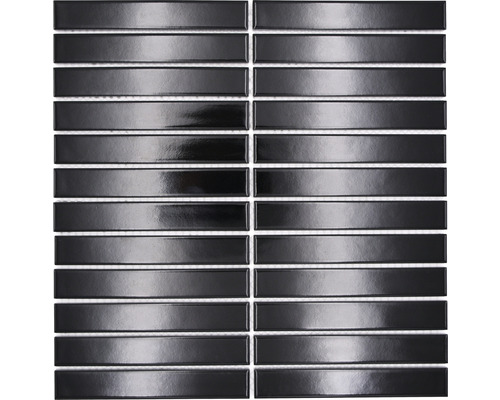 Keramikmosaik Stick CG ST 250 29,6x29,6 cm schwarz glänzend Mosaikfliese aus Keramik, glänzende Oberfläche