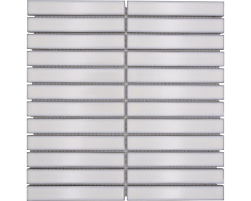 Keramikmosaik Stick CG ST 230 29,6x29,6 cm weiß glänzend Mosaikfliese mit rechteckigen Elementen