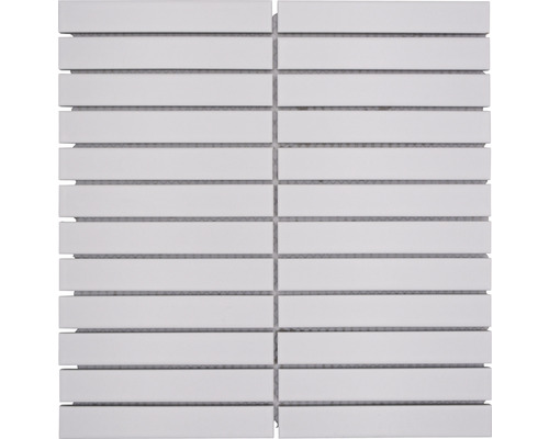 Keramikmosaik Stick CG ST 220 29,6x29,6 cm weiß matt Mosaikfliese aus Keramik mit Stäbchenmuster