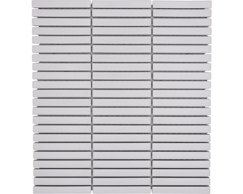 Keramikmosaik Bamboo CG BBM 91 28,2x28,2 cm weiß matt Mosaikfliese aus Keramik mit rechteckigen Elementen