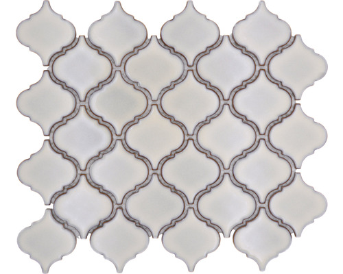 Keramikmosaik Style;Florentiner CLP 5AW 29,3x29,3 cm weiß glänzend Mosaikfliese im arabischen Stil