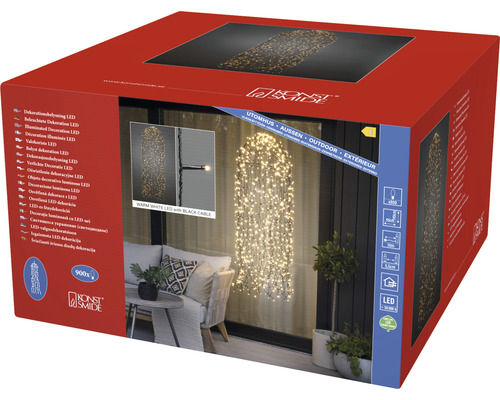 Verpackung einer Konstsmide LED-Dekorationsbeleuchtung mit 900 Lampen