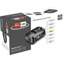 Power for All 18 Volt Akku-Starterset mit Ladegerät und 2,5 Amperestunden Lithium-Ionen Akku
