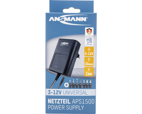 Universal-Netzteil Ansmann APS 1500 3-12 V schwarz