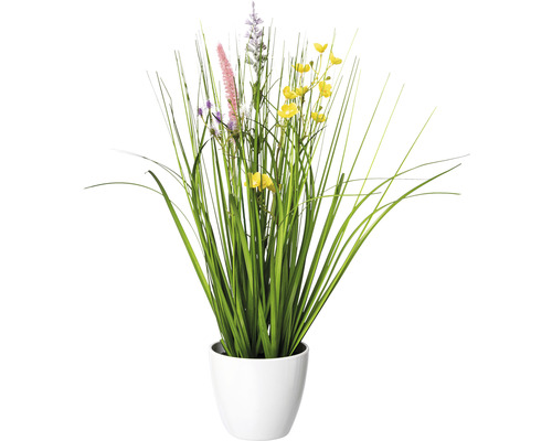 Kunstpflanze Blüten Gras Mix Höhe: 41 cm gelb