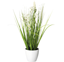 Kunstpflanze Blüten Gras Mix Höhe: 41 cm weiß