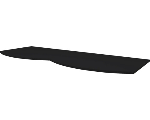 Waschtischplatte Baden Haus Vague 138x51x1,6 cm schwarz matt für Doppelwaschtisch Schweberegal in Schwarz