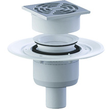 Bodenablauf mit quadratischem Rost für den Innenbereich