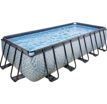 Rechteckiger Aufstellpool mit Stahlrahmen und Wasseroberfläche