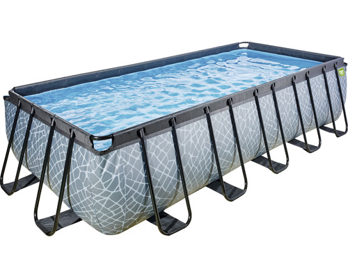 Rechteckiger Aufstellpool mit Stahlrahmen und Wasseroberfläche