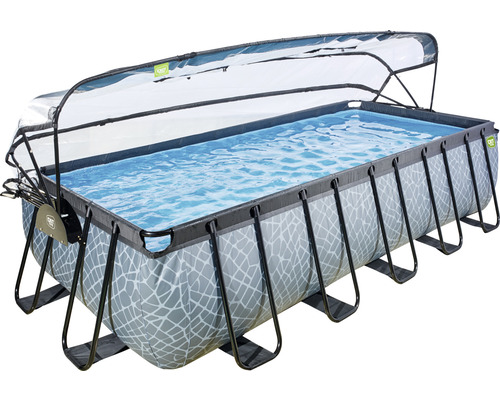 Rechteckiger Rahmenpool mit Abdeckung