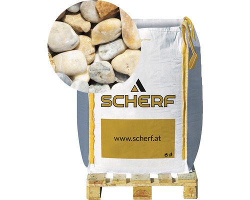 Zierkies Flusskies 16-32 mm 1000 kg Bigbag bunt Sack mit Zierkieseln der Marke Schärf auf einer Palette
