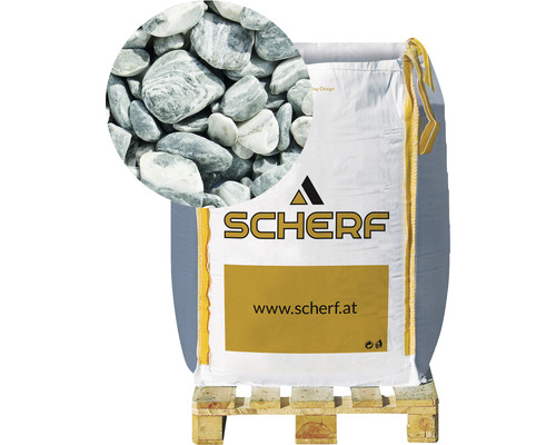 Zierkies Engelsstein 15-25 mm 1000 kg Bigbag grün-weiß Sack Zierkies auf Palette mit Detailansicht