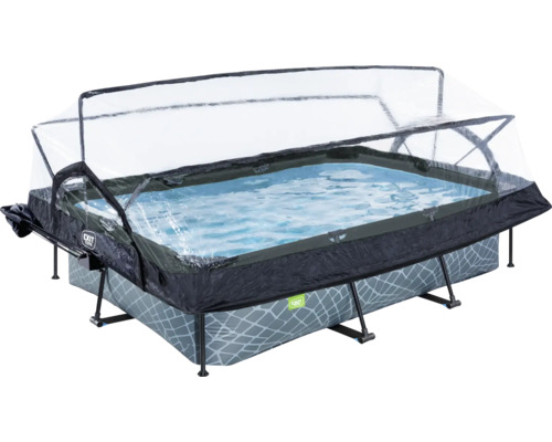 Rechteckiger Swimmingpool mit Abdeckung für den Außenbereich