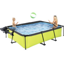 Rechteckiger Frame-Pool mit Personen und Ball