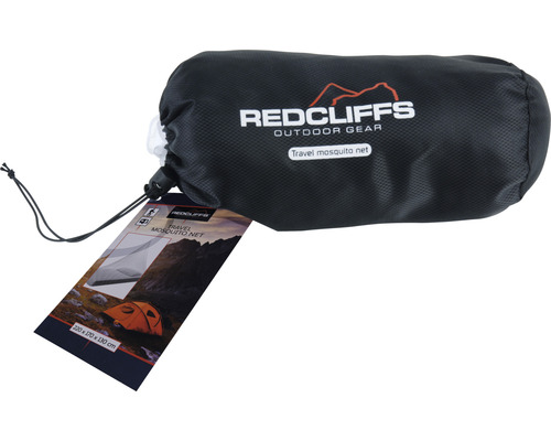 Reise Moskitonetz von Redcliff Outdoor Gear in einer schwarzen Tragetasche