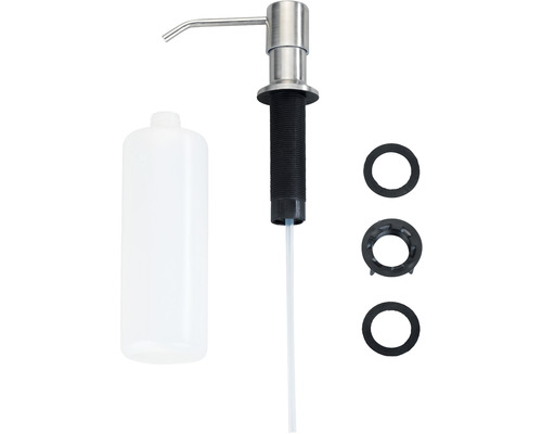 Spülmittelspender aus Edelstahl mit Behälter und Dichtungsringen