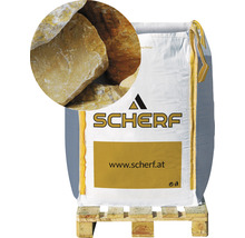 Sack mit Ziersteinen auf Palette mit Schärf Logo