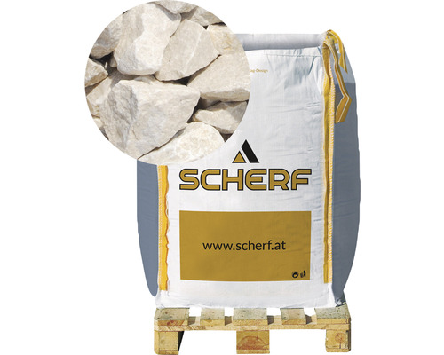 Marmorbruch 25-50 mm 1000 kg Bigbag Chateau-Beige Sack mit Zierkies auf einer Palette