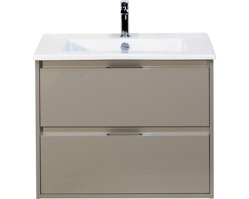 Waschbeckenunterschrank Sanox Porto 57x71x51 cm mit Keramikwaschbecken cubanit grey Waschtisch mit zwei Schubladen und Aufsatzwaschbecken