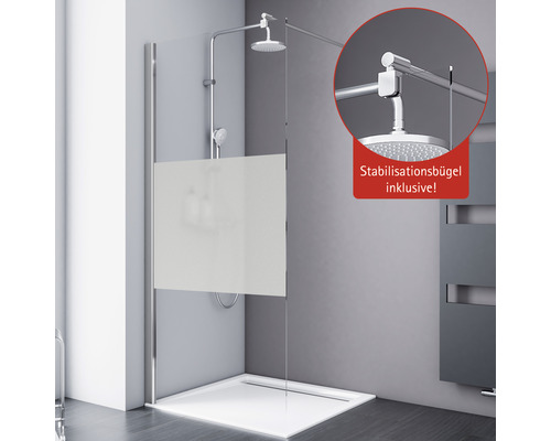 Raumdusche Schulte ExpressPlus AlexaStyle 2.0 1000x1900 mm Dekor Dezent chromoptik Duschabtrennung mit Stabilisationsbügel inklusive in Badezimmer