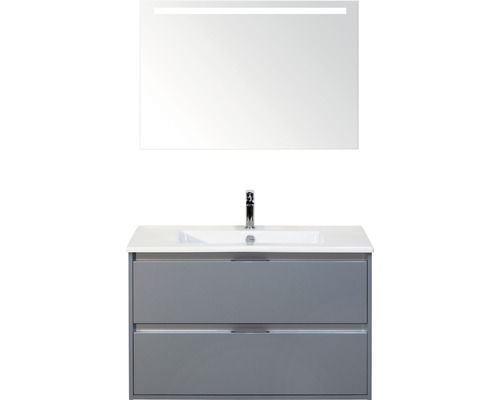 Badmöbel-Set Sanox Porto Keramik 170x91x51 cm Keramikwaschbecken eisgrün mit LED-Beleuchtung Badmöbel-Set Sanox Porto Keramik 170x91x51 cm Keramikwaschbecken eisgrün mit LED-Beleuchtung