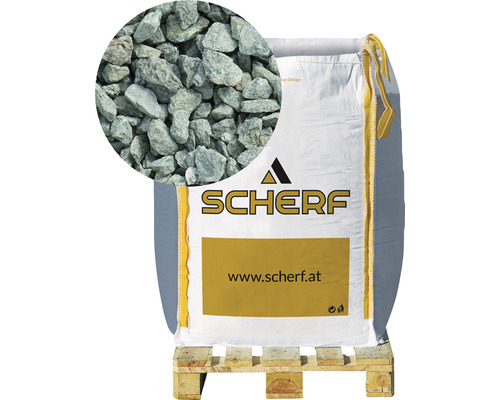 Grünschiefersplitt 8-16 mm 1000 kg Bigbag Glitzer-Grün Big Bag mit Ziersplitt auf Holzpalette