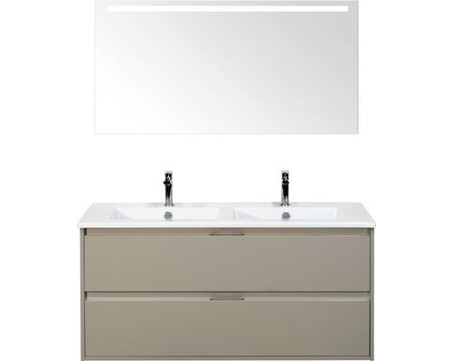 Badmöbel-Set Sanox Porto Keramik 170x121x51 cm Doppel-Keramikwaschbecken 2 Schubladen kieselgrau mit LED-Beleuchtung Badmöbel-Set Sanox Porto Keramik 170x121x51 cm Doppel-Keramikwaschbecken 2 Schubladen kieselgrau mit LED-Beleuchtung