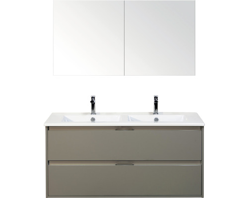 Badmöbel-Set Sanox Porto Keramik 170x121x51 cm Doppel-Keramikwaschbecken 2 Schubladen cubanit grey mit Spiegelschrank Badmöbel-Set Sanox Porto Keramik 170x121x51 cm Doppel-Keramikwaschbecken 2 Schubladen cubanit grey mit Spiegelschrank