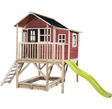Spielhaus mit Rutsche und Sandkasten aus Holz